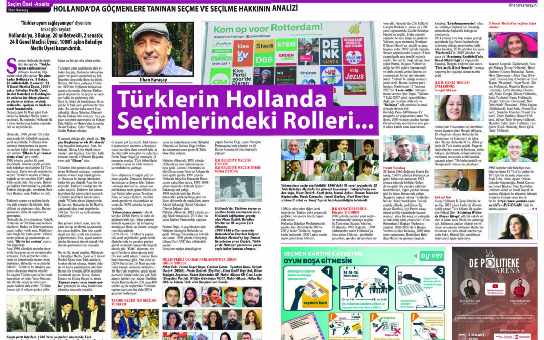 İLHAN KARAÇAY’DAN DOĞUŞ GAZETESİNE İKİ SAYFA SEÇİM ANALİZİ
