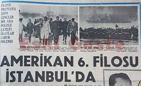 Kapheros on Twitter: "6. Filo, 1967'de de Dolmabahçe'ye gelmiş ve devrimci  öğrencilerinin protestoları, eylemleriyle karşılanmıştır. Öğrenciler önceki  yıl olduğu gibi Beyoğlu'nun eğlence yerlerinde, genelevlerinde dolaşan ABD  askerlerinin keplerini ...
