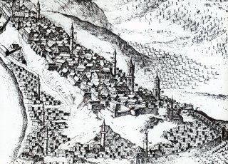 Hallart’ın 1686’da Budin’i gösteren bir gravürü (József Molnár, Macaristan’daki Türk Anıtları, Ankara 1973, lv. 1)
