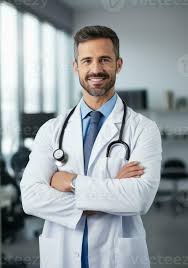 dokter Mens volwassen staand Rechtdoor in ziekenhuis kantoor 25797015 stockfoto bij Vecteezy