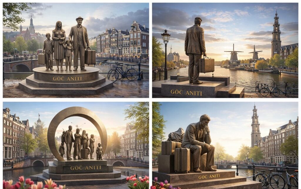 Afbeelding met buitenshuis, gebouw, standbeeld, beeldhouwwerk Door AI gegenereerde inhoud is mogelijk onjuist.