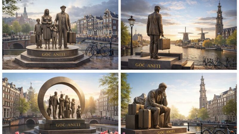 Afbeelding met buitenshuis, gebouw, standbeeld, beeldhouwwerk Door AI gegenereerde inhoud is mogelijk onjuist.