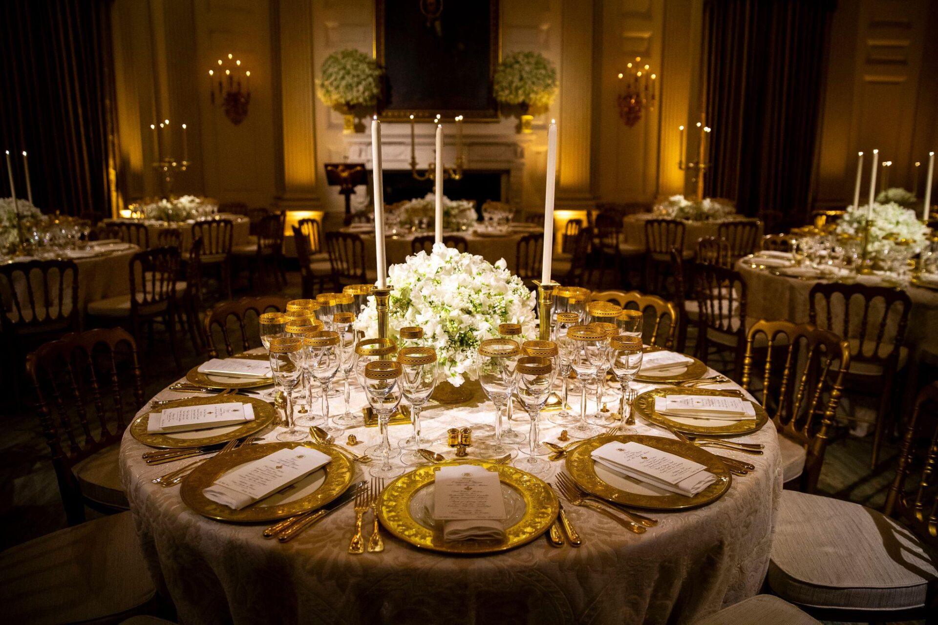 White House Previews State Dining Room Ahead Of State Dinner With France