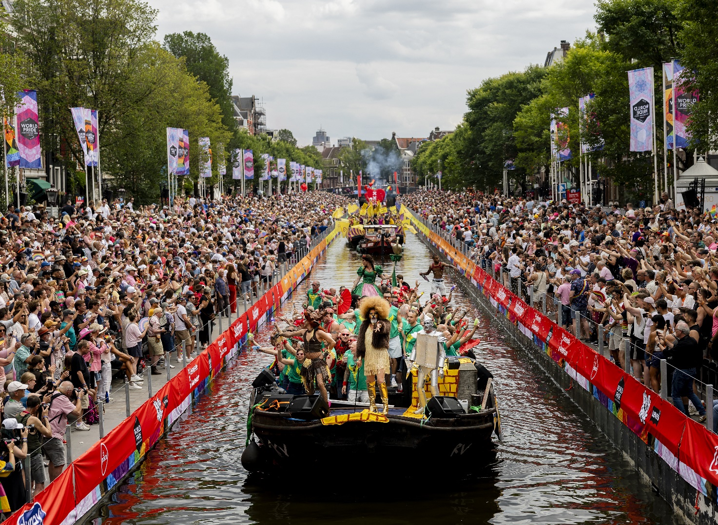 Hundreds of thousands line Amsterdam canals for Pride boat parade